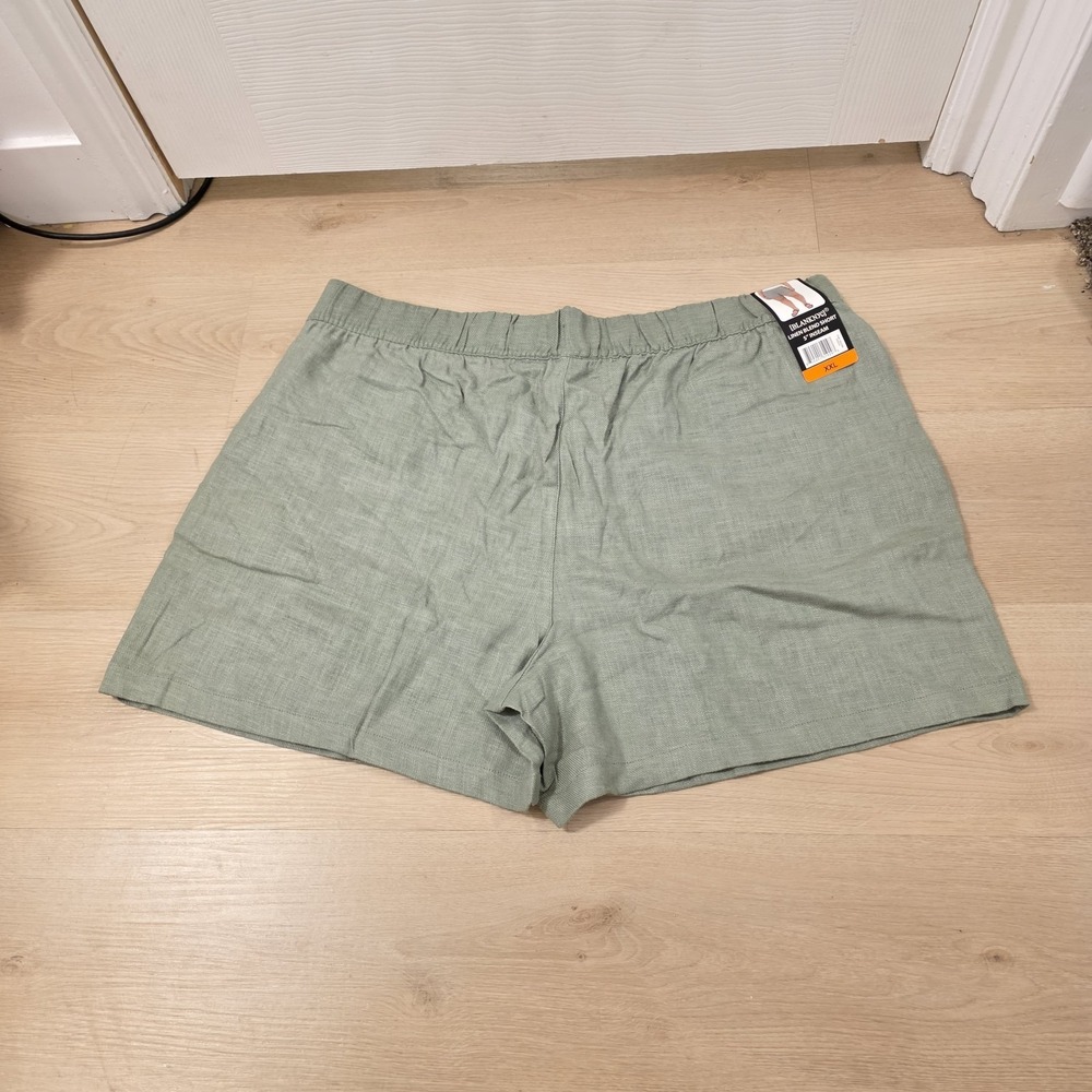Blank NYC Green Linen Blend Pull On Coastal Beachy Comfy 5" Inseam Shorts Sz 2XL - Picture 10 of 10